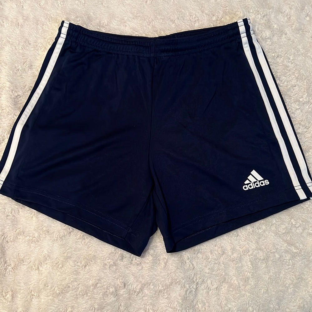 Navy blue adidas shorts